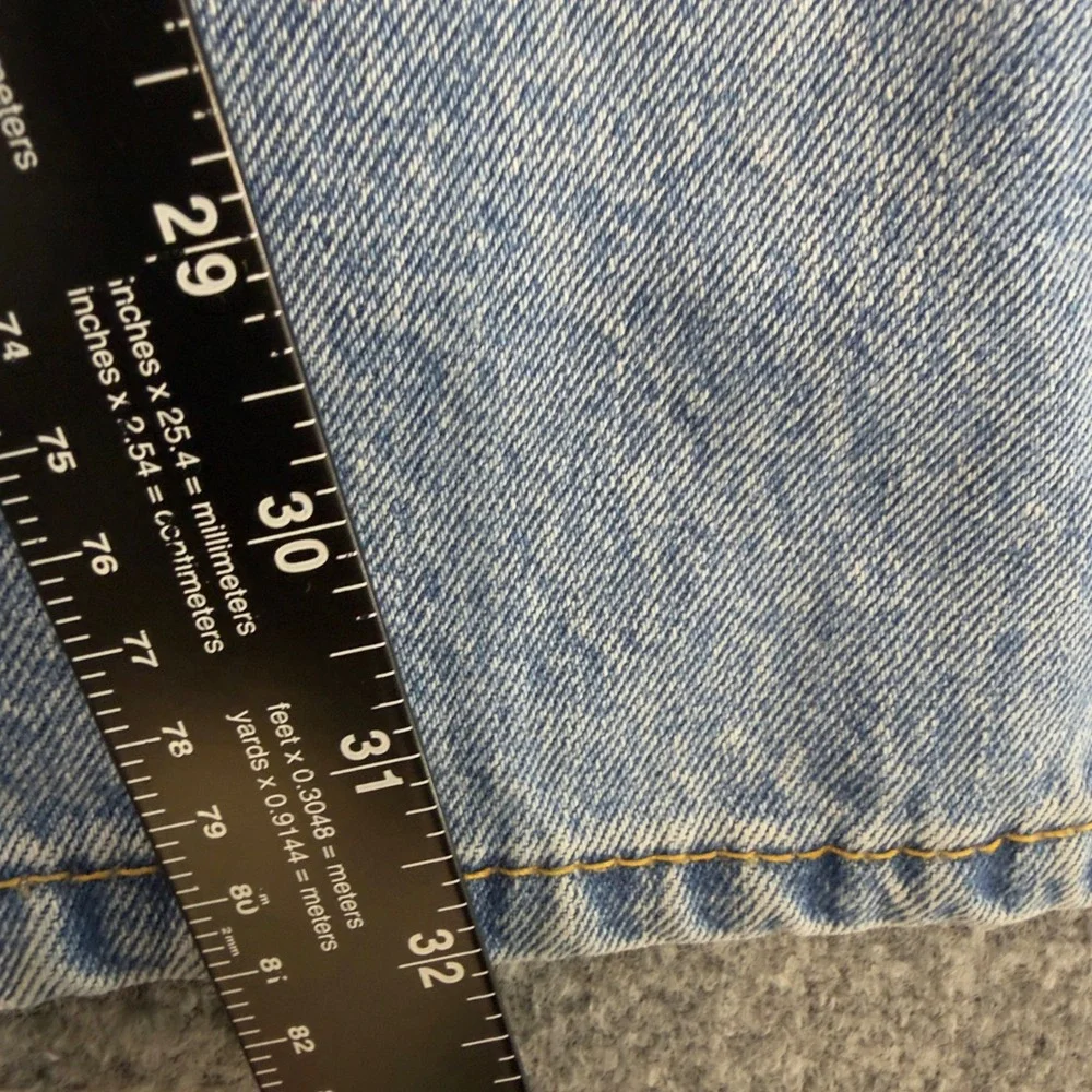 Levis 505 Regular Fit Straight Leg Denim Jeans Light Wash Blue Size 35x32
